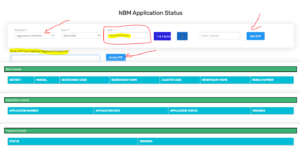 NBM Application status for Jagananna Chedodu